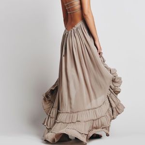 Free People Extratropical Taupe Maxi Dress
